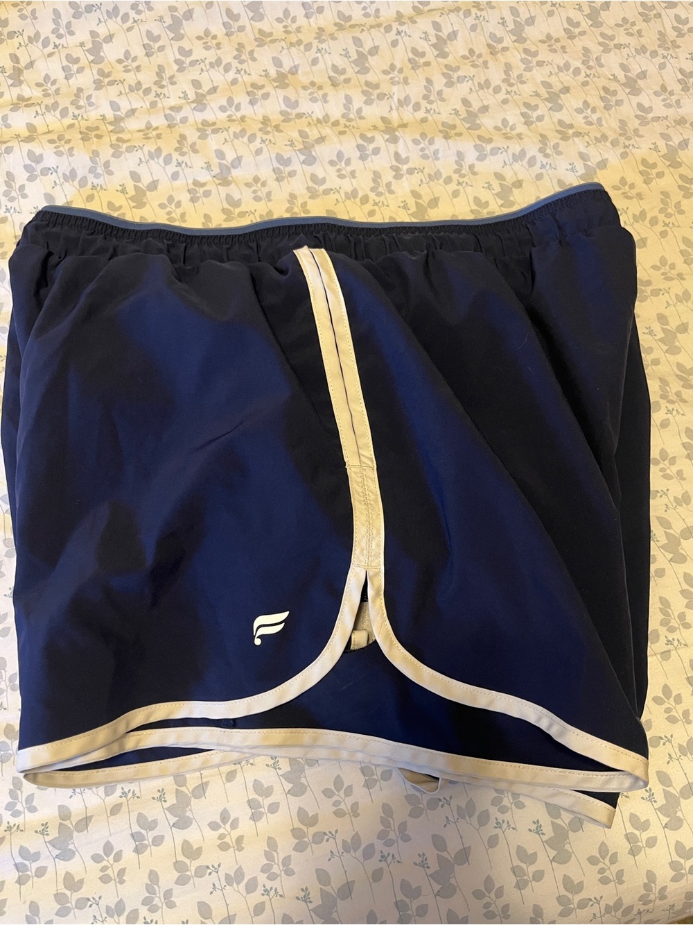 Fabletics Navy with white piping running shorts M